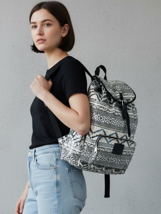 PINK Victoria's Secret Handbags - Victoria's Secret PINK Bling Sequin Aztec Backpack in black and white